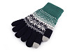 Gants tricotés femme/fille, motif norvégien