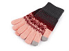 Gants tricotés femme/fille, motif norvégien