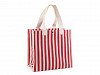Solid Cotton Bag with Stripes 33x32 cm