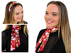 Schmaler Schal für Haare, Hals, Handtasche, einfarbig, mit Blumen