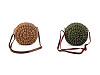 Gehäkelte Tasche/Umhängetasche mit Reißverschluss aus Raffia-Bast, Ø 25 cm