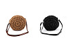 Gehäkelte Tasche/Umhängetasche mit Reißverschluss aus Raffia-Bast, Ø 25 cm