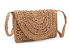 Crocheted Raffia Handbag - Crossbody Bag 16x21 cm