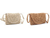 Borsa in rafia all'uncinetto - Borsa a tracolla, dimensioni: 16 x 21 cm