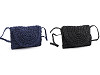 Borsa in rafia all'uncinetto - Borsa a tracolla, dimensioni: 16 x 21 cm