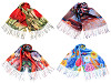 Bufanda/mantón con flecos 70 x 175 cm, flores pintadas