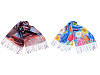 Foulard/Châle à franges, 70 x 175 cm, Fleurs peintes