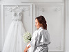 Satin Robe for Brides with Appliqué