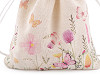 Bolsa de regalo de lino, flores del prado 14x15 cm