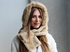 Fur Hat "2in1" shawl, hood