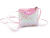 Mini-borsa a tracolla, con paillette, dimensioni: 11 x 10 cm