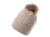 Gorro de invierno con pompón de pelo auténtico para niña/mujer, Emi Ross 