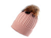 Bonnet d’hiver avec pompon en fourrure véritable pour femme/fille, Emi Ross 