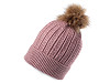 Gorro de invierno con pompón de pelo auténtico para niña/mujer, Emi Ross 