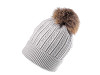 Bonnet d’hiver avec pompon en fourrure véritable pour femme/fille, Emi Ross 