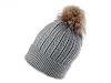 Bonnet d’hiver avec pompon en fourrure véritable pour femme/fille, Emi Ross 