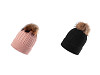 Bonnet d’hiver avec pompon en fourrure véritable pour femme/fille, Emi Ross 