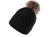 Gorro de invierno para con pompón de pelo para niña/mujer, Emi Ross 