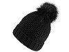 Set cappello e scialle, con pompon, da donna / ragazza