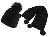 Set cappello e scialle, con pompon, da donna / ragazza