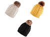 Women's / girls' winter hat with pom pom