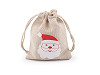 Christmas tree cotton bag, Santa Claus 8x10 cm