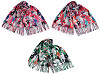 Cashmere scarf with fringes, dogs 70x180 cm