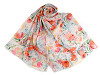 Letní šátek / šála s malovanými květy 70x180 cm (1 ks)