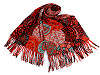 Scarf / shawl with fringes, spirals 70x180 cm