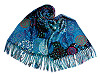 Scarf / shawl with fringes, spirals 70x180 cm