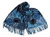 Scarf / shawl with fringes, spirals 70x180 cm