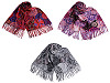 Scarf / shawl with fringes, spirals 70x180 cm