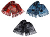 Scarf / shawl with fringes, spirals 70x180 cm