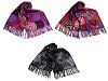 Scarf / shawl with fringes, spirals 70x180 cm