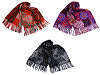 Foulard/Châle à franges, motifs spirales, 70 x 180 cm