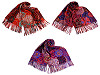 Scarf / shawl with fringes, spirals 70x180 cm