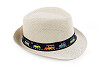 Children's summer hat / straw hat, car and dinosaurs