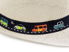 Sombrero de paja infantil para el verano, coche y dinosaurios