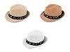 Sombrero de paja infantil para el verano, coche y dinosaurios