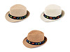 Sombrero de paja infantil para el verano, coche y dinosaurios