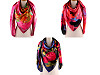 Grand foulard satiné à fleurs, 130 x 135 cm