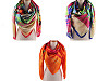 Large satin scarf with flowers 130x135 cm