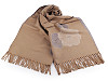 Cashmere type scarf with fringes, flowers 70x190 cm