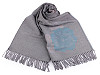 Cashmere type scarf with fringes, flowers 70x190 cm