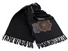 Cashmere type scarf with fringes, flowers 70x190 cm