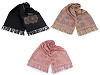 Cashmere type scarf with fringes, flowers 70x190 cm
