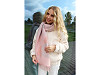 Cashmere type scarf with fringes, flowers 70x190 cm