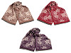 Sciarpa tipo cashmere con frange, motivo: fiori, dimensioni: 60 x 180 cm