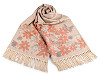 Cashmere type scarf with fringes, flowers 68x180 cm