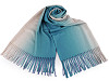 Cashmere type scarf with fringes, ombré 70x175 cm